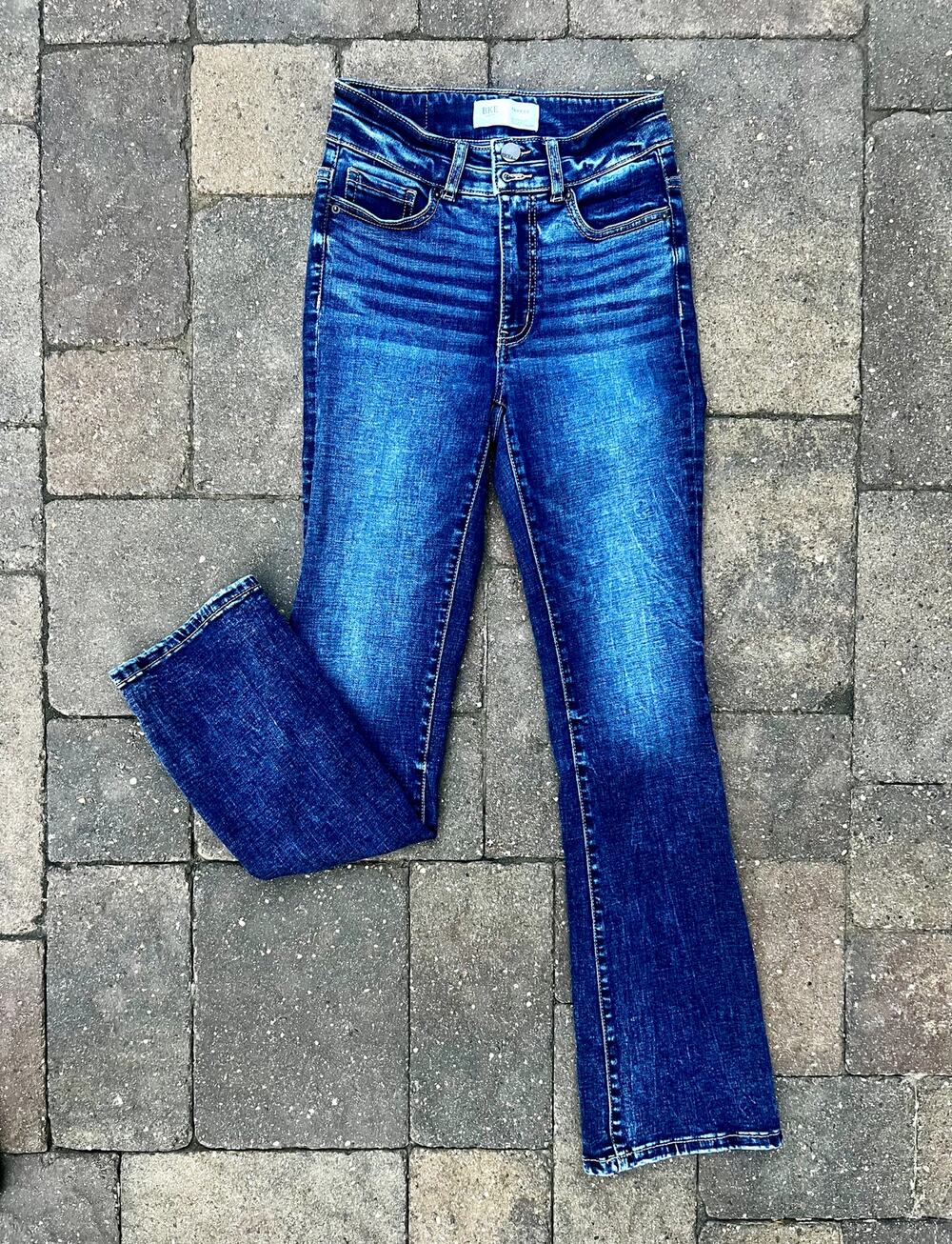 BKE Parker high rise dark bootcut jeans size 23x30